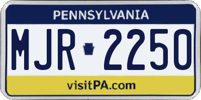 PA license plate MJR2250