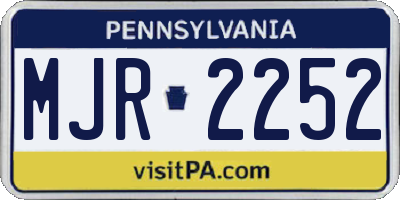 PA license plate MJR2252