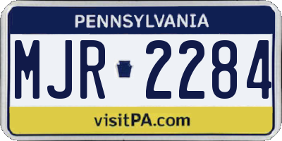 PA license plate MJR2284