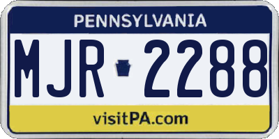 PA license plate MJR2288