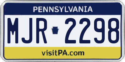 PA license plate MJR2298