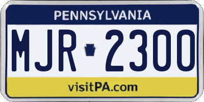 PA license plate MJR2300