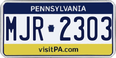 PA license plate MJR2303
