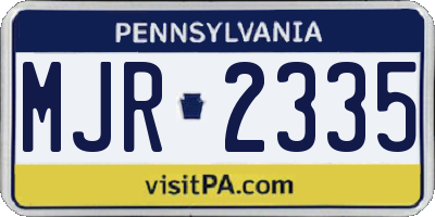PA license plate MJR2335