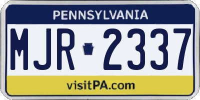 PA license plate MJR2337