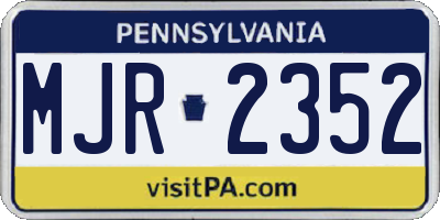 PA license plate MJR2352