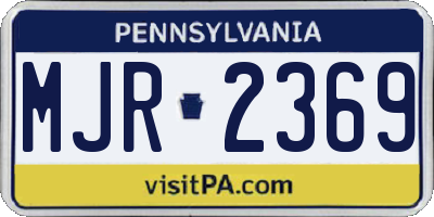 PA license plate MJR2369