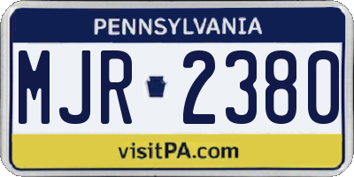PA license plate MJR2380