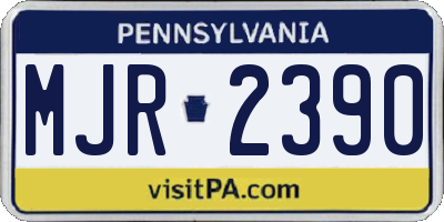 PA license plate MJR2390
