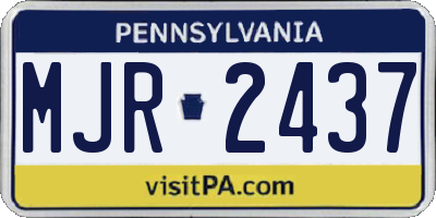 PA license plate MJR2437