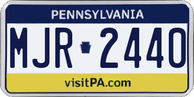 PA license plate MJR2440