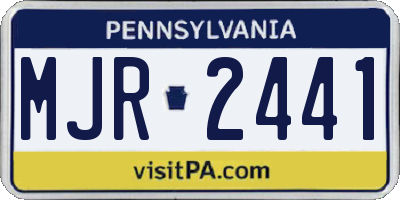 PA license plate MJR2441