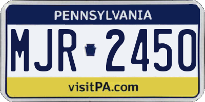 PA license plate MJR2450