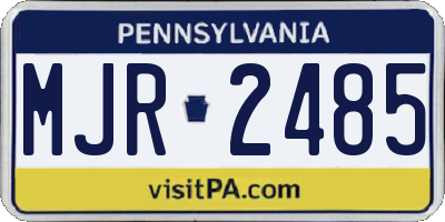 PA license plate MJR2485