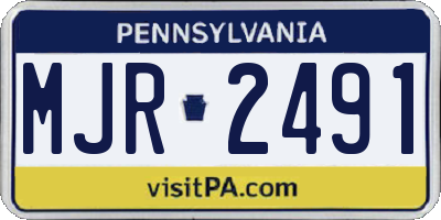 PA license plate MJR2491
