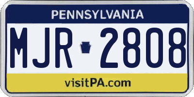 PA license plate MJR2808