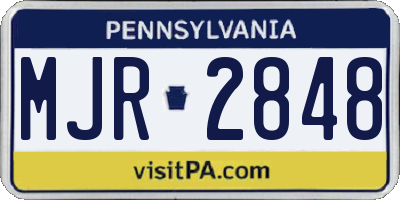 PA license plate MJR2848