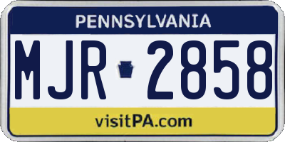 PA license plate MJR2858