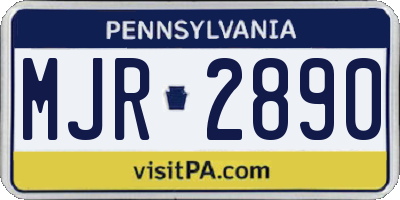 PA license plate MJR2890
