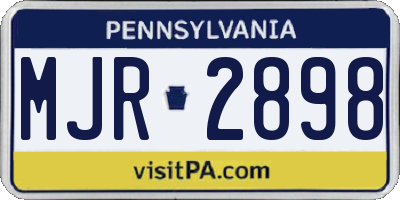 PA license plate MJR2898