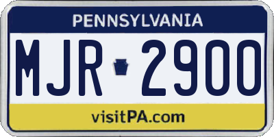 PA license plate MJR2900