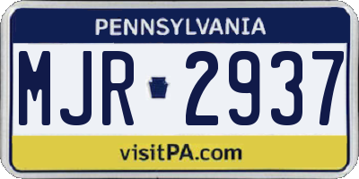 PA license plate MJR2937