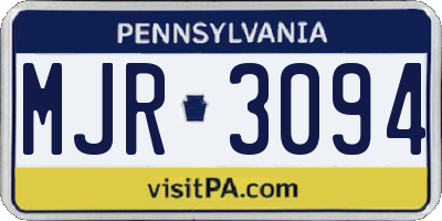 PA license plate MJR3094
