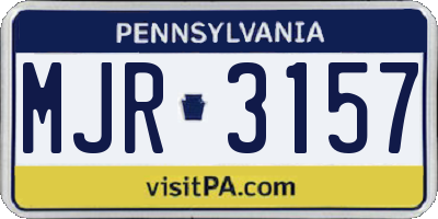 PA license plate MJR3157