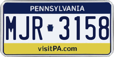 PA license plate MJR3158