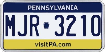 PA license plate MJR3210