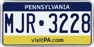 PA license plate MJR3228