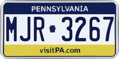 PA license plate MJR3267