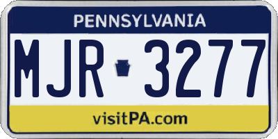 PA license plate MJR3277