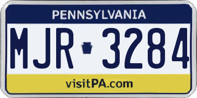 PA license plate MJR3284