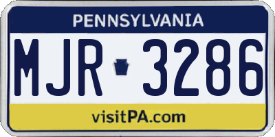 PA license plate MJR3286