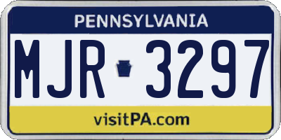 PA license plate MJR3297