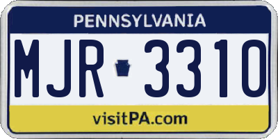 PA license plate MJR3310