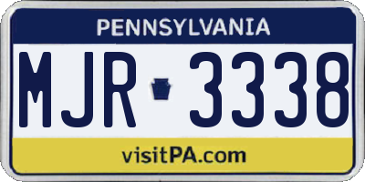 PA license plate MJR3338