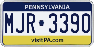 PA license plate MJR3390