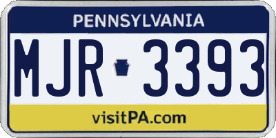 PA license plate MJR3393