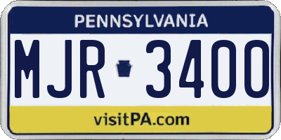 PA license plate MJR3400