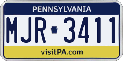 PA license plate MJR3411