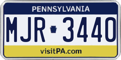 PA license plate MJR3440
