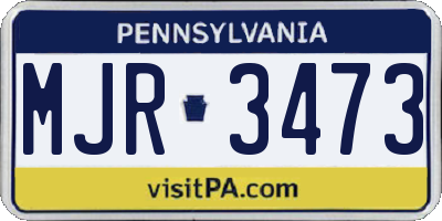 PA license plate MJR3473