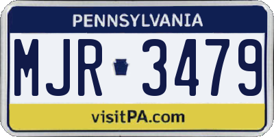 PA license plate MJR3479