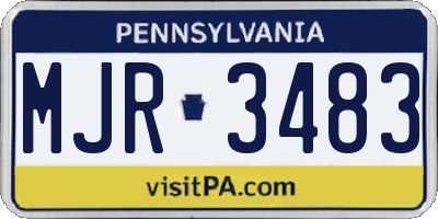 PA license plate MJR3483
