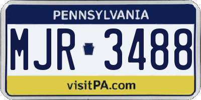 PA license plate MJR3488