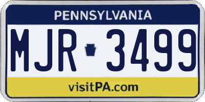 PA license plate MJR3499