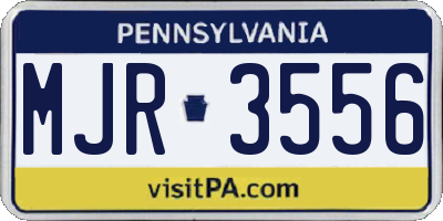 PA license plate MJR3556