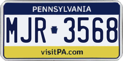 PA license plate MJR3568